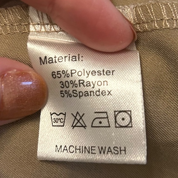 Tan A-line Skirt, Size Medium - Picture 6 of 7